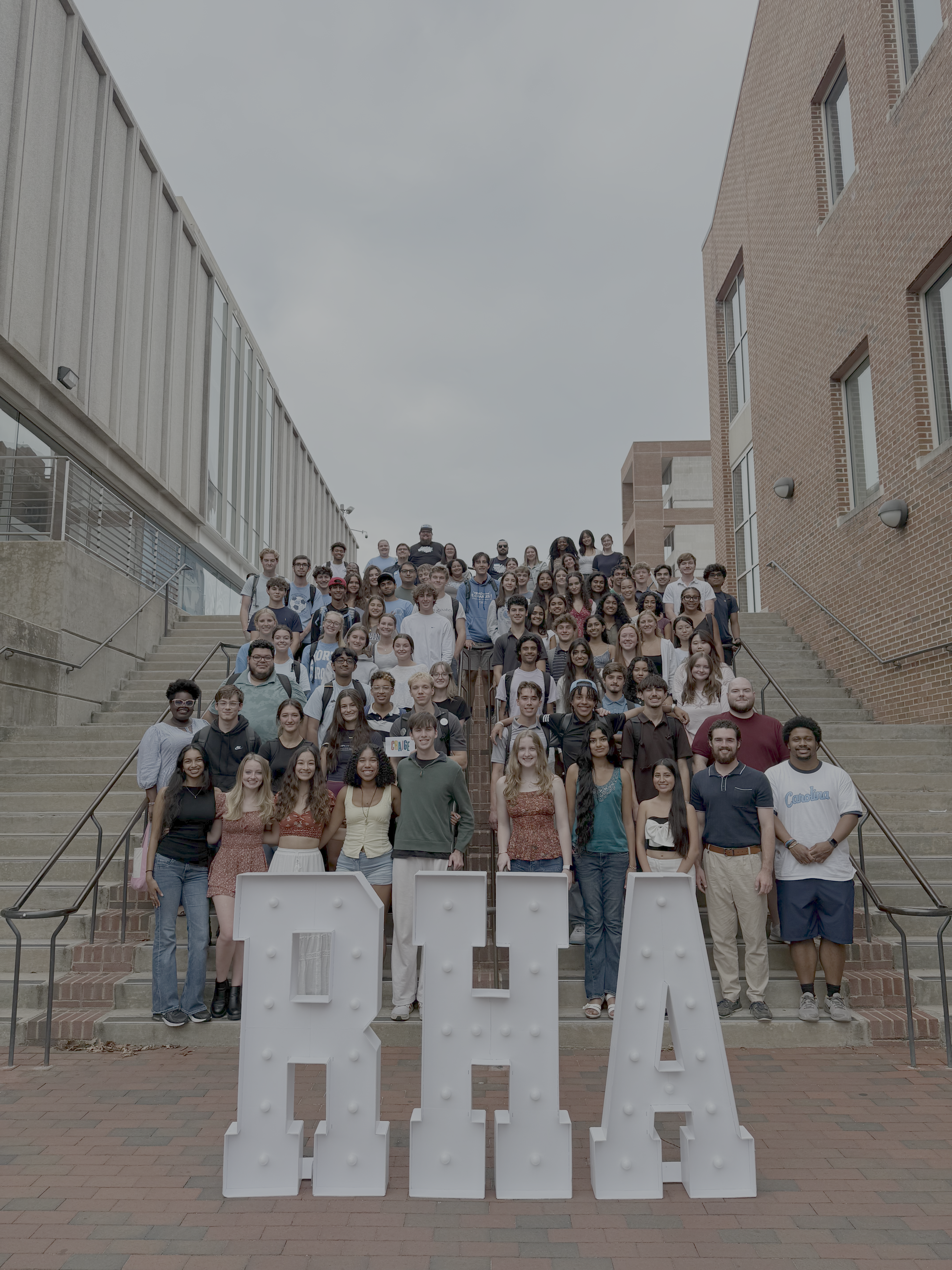Ilia with UNC Residence Hall Association members.
